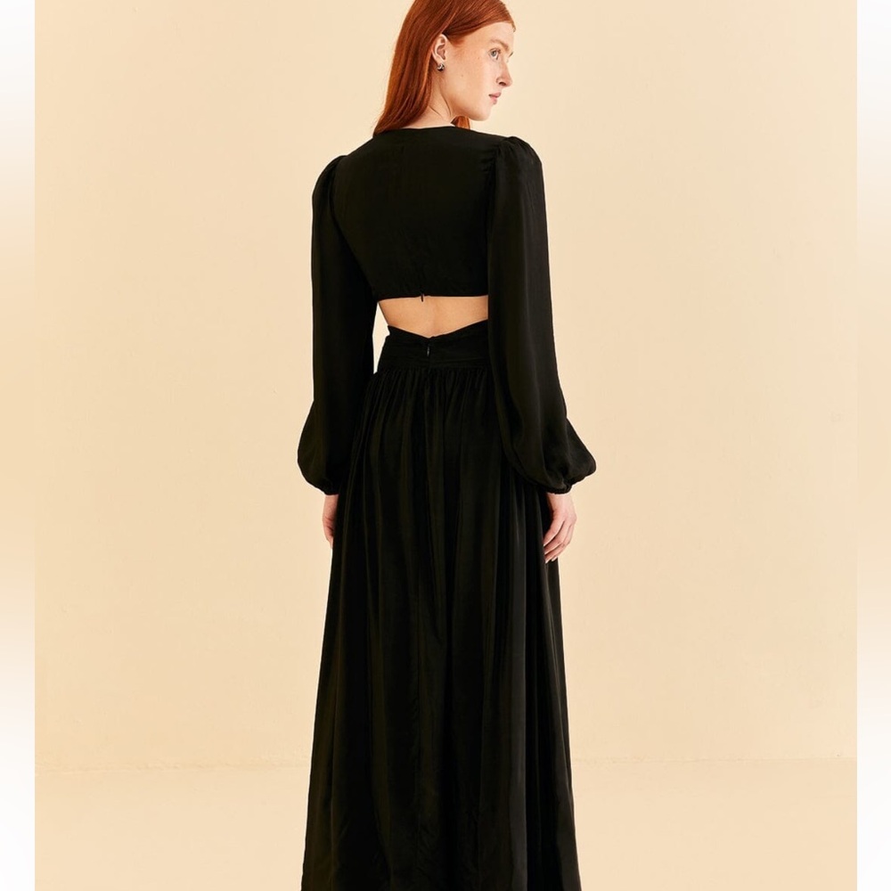 FARM RIO Black Cut Out Maxi Dress with Sun Buckle Small - Picture 4 of 16